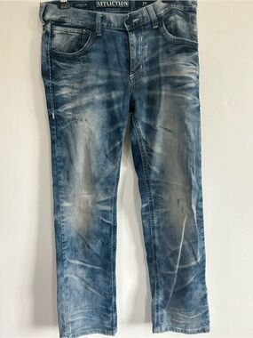 Affliction Men's Faded Blue Straight Jeans